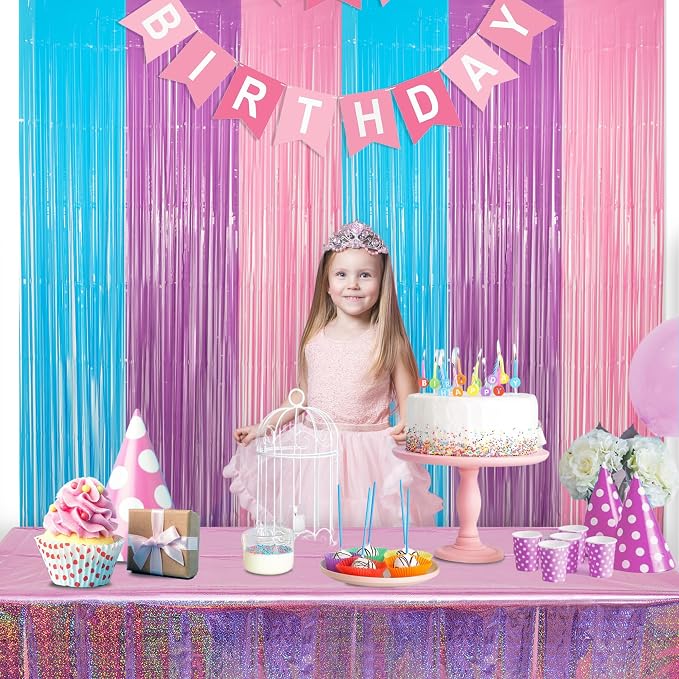 Blue Purple Pink Tinsel Backdrop - Image 7
