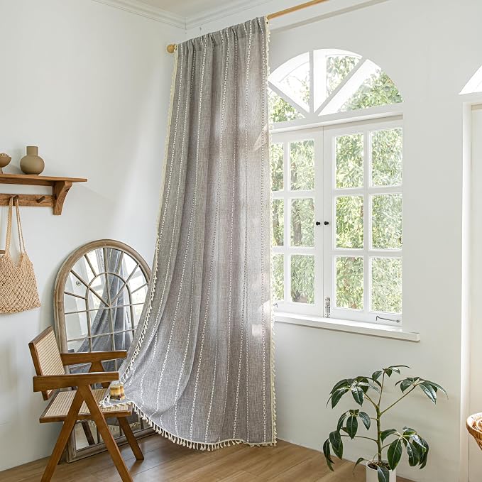 Sutuo Home Brown Boho Curtains 84 inch - Image 2