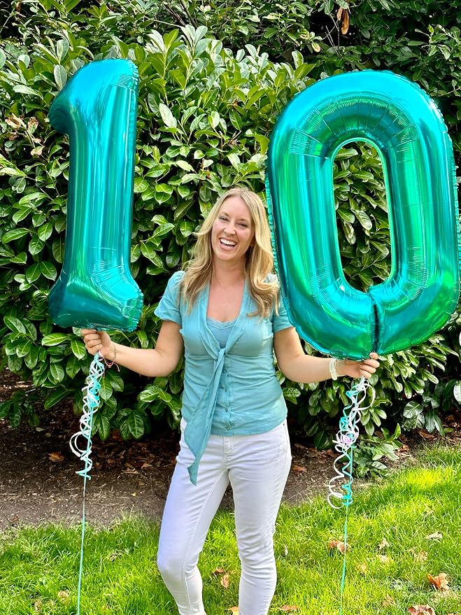 Light Blue Number 0 Balloon 40 Inch - Image 3