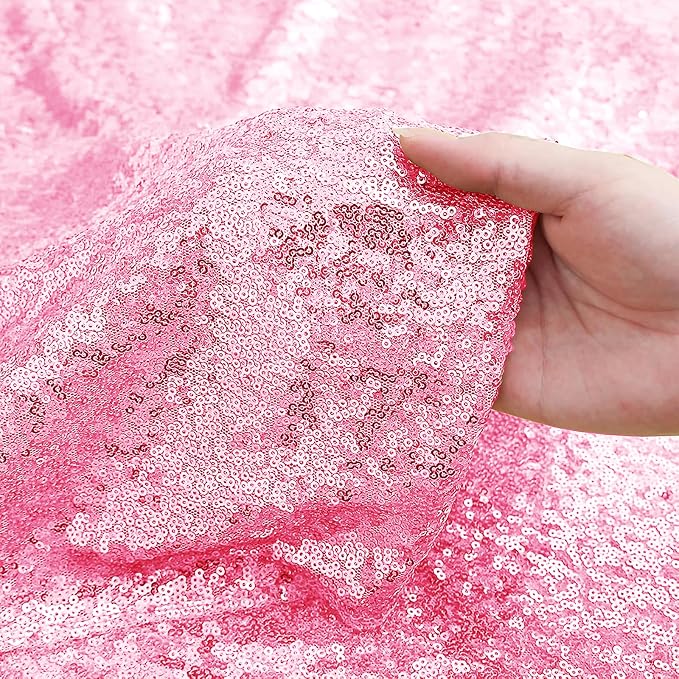 Sugargirl Matte Pink Sequin Backdrop Curtain 6 Panels 2FTx8FT Glitter Matte - Image 5