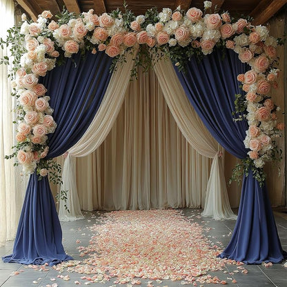 ESGOTBME 10x10ft Wrinkle Free Navy Blue Backdrop Curtain - Image 9