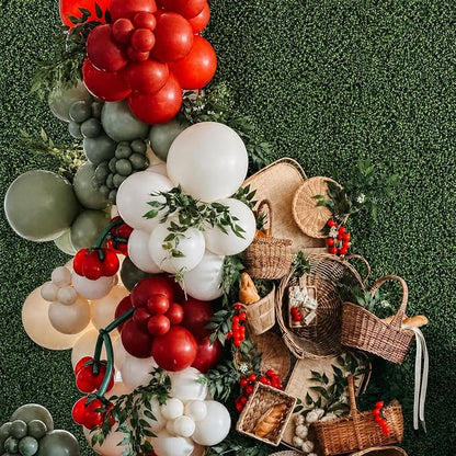 Red and Green Tomato Balloons Arch Kit - Image 7