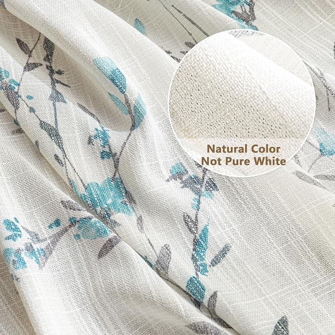 MYSKY HOME Linen Sheer Curtains 84 inches Long - Image 5
