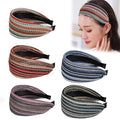 DORIS&JACKY Fashion 2.5 Inch Wide Lace Headbands Elastic Hairbands With Teeth Headwear Accessories For Women And Girls (Pattern 4-5PCS)