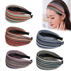 DORIS&JACKY Fashion 2.5 Inch Wide Lace Headbands Elastic Hairbands With Teeth Headwear Accessories For Women And Girls (Pattern 4-5PCS)