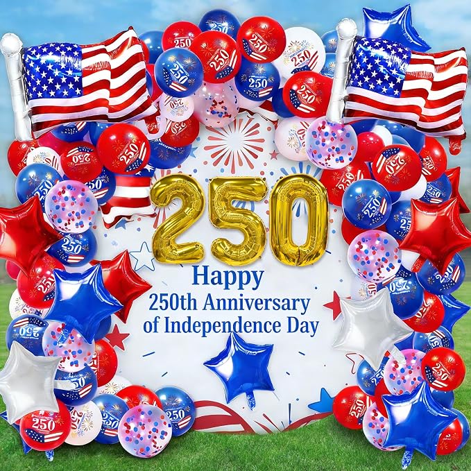 104 PCS Red White and Blue Balloon Garland Arch Kit, 4th of July Balloon Arch - Image 7