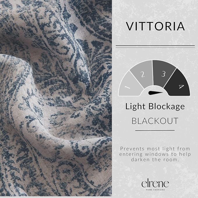 Threadmade Vittoria Paisley Printed Blackout Curtain Panel - Image 3