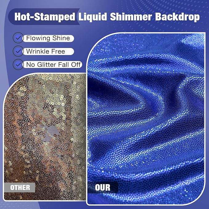 20x10FT Royal Blue Sequin Backdrop Curtain - Image 2