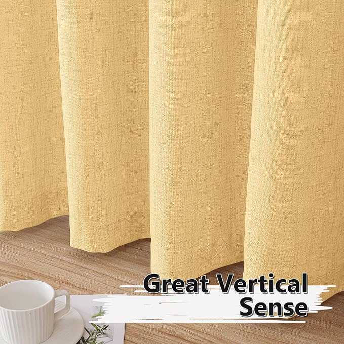 Tollpiz Short Linen Tier Curtains Rod Pocket Semi Sheer Half Kitchen Curtain - Image 4