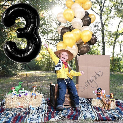 KatchOn Black Number 3 Balloon 40 Inch, 3rd Birthday Decorations - Image 3