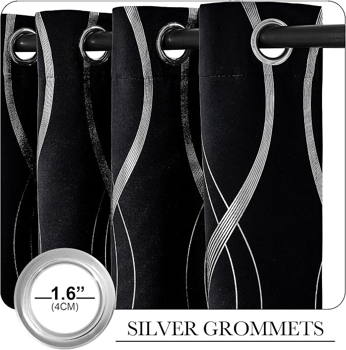 NICETOWN Black Out Curtains 120 inch Long 2 Panels Burg, 52x120 Extra Long - Image 3