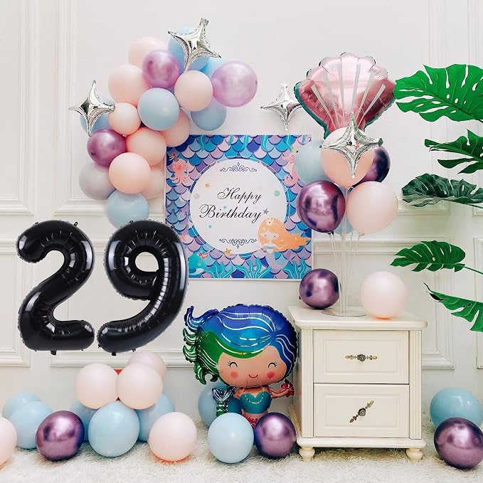 40 inch Number Balloon 0-9 Black Large Number 29 Balloons, Digital Balloons - Image 2