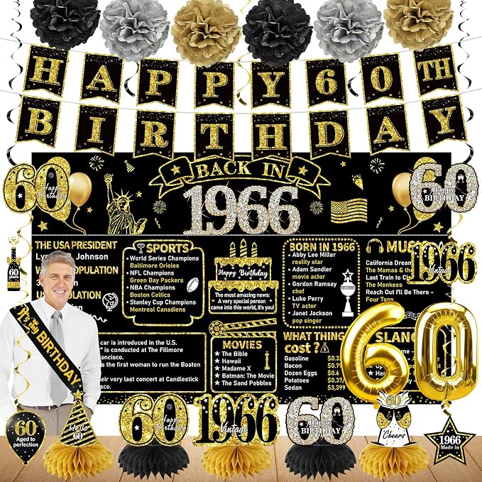 Zirtorei 60th Birthday Decorations by Zirtorei