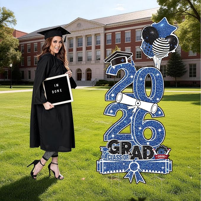 Blue & White 2026 Graduation Decorations, 3.37FT Large Class of 2026 - Image 5
