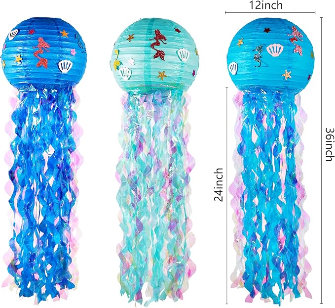 OBXT 12" Blue Jellyfish Lanterns - Image 8