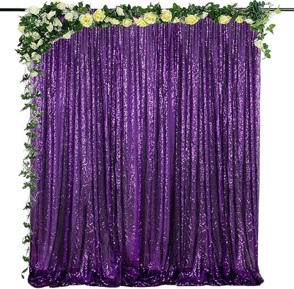 ShinyBeauty Purple Sequin Backdrop-Curtain 4FTx8FT, Photography & Photo Booth by ShinyBeauty