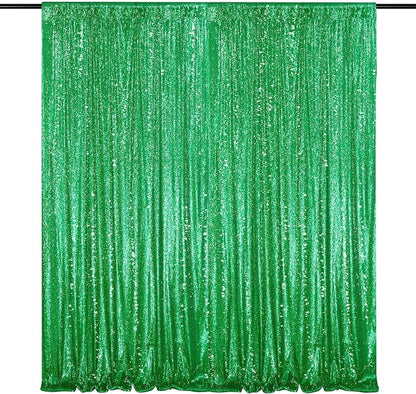 7ft x 7ft Green Sequin Backdrop Curtain Party Backdrop Curtain | Background by QueenDream
