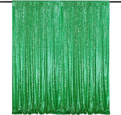 Dark Green 10ftx10ft Sequin Backdrop Curtain Glitter Christmas Background | by QueenDream