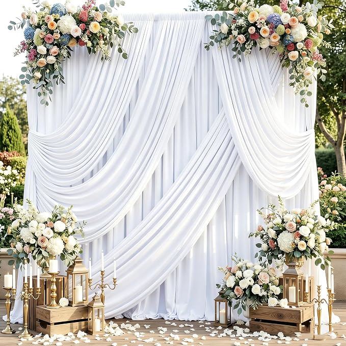 20ftx10ft White Backdrop Curtains by ENJOYYOURPARTY