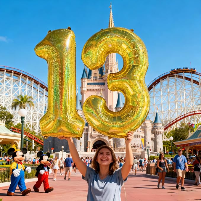 Jonhamwelbor 40 Inch Laser Gold 13 Balloon Numbers Foil Mylar Giant Balloon - Image 5