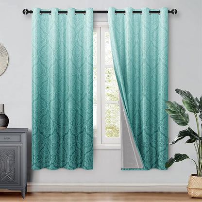 DWCN 100% Blackout Curtains for Bedroom 63 Inch Long by DWCN