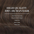 GOO GOO Clip in Hair Extensions Real Human Hair, Remy Human Hair Extensions Clip ins for Women, Natural Human Hair, 24inch 120g 7Pcs, 4A Chocolate Brown