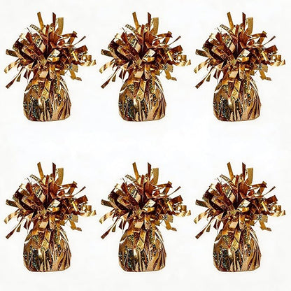 Glitter Champagne Gold Balloon Weights, 6 Pack | Glitter champagne gold PET by Unknown