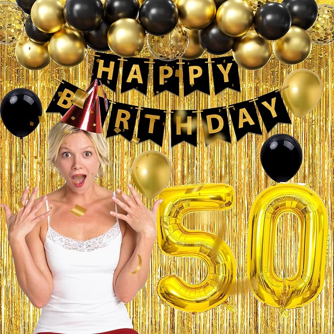 Gold 50th birthday decorations men - Image 7