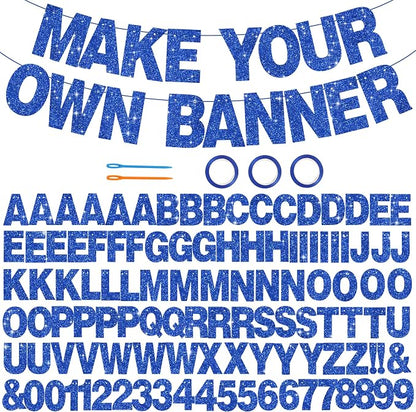 BEISHIDA Glitter Blue 116 PCS A-Z DIY Letter Custom Banner Party Decor | 111 by Beishida