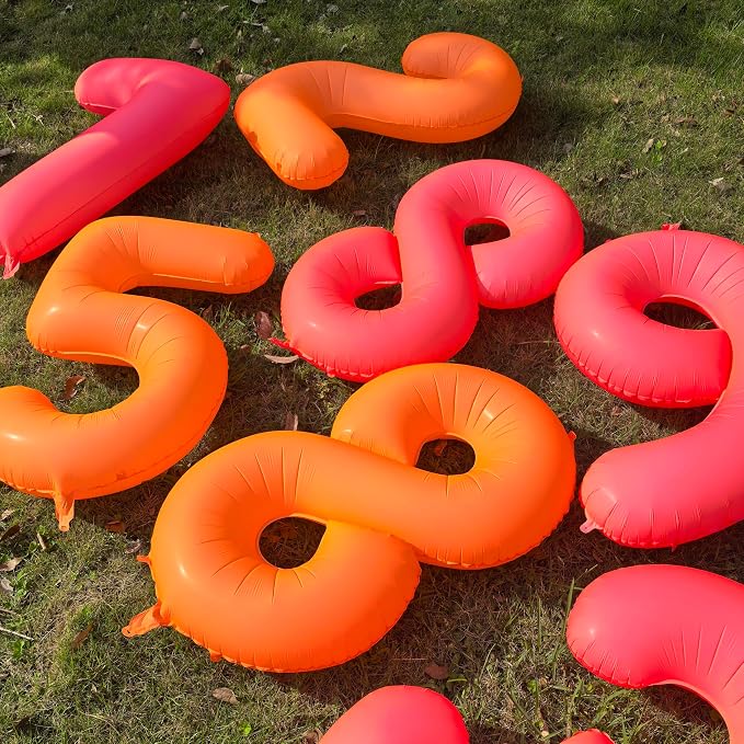 Orange Birthday Number 9 Balloon 40 inch Fluorescent Orange Number 9 | Helium - Image 5