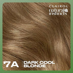 Clairol Natural Instincts Demi-Permanent Hair Dye, 7A Dark Cool Blonde Hair Color, Pack of 3