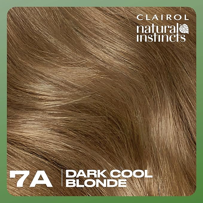 Clairol Natural Instincts Demi-Permanent Hair Dye, 7A Dark Cool Blonde Hair Color, Pack of 3