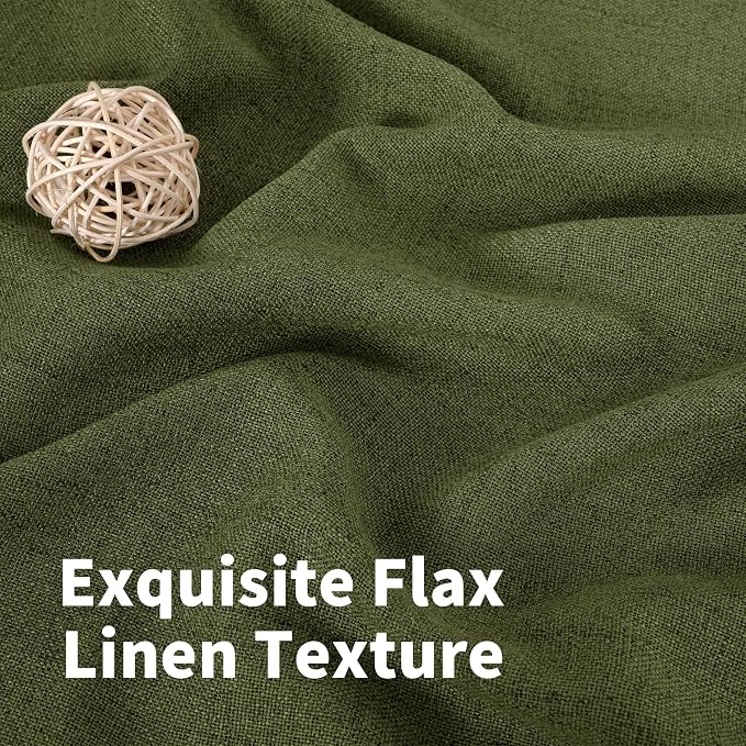 YoungsTex Olive Green Linen Curtains - Image 4