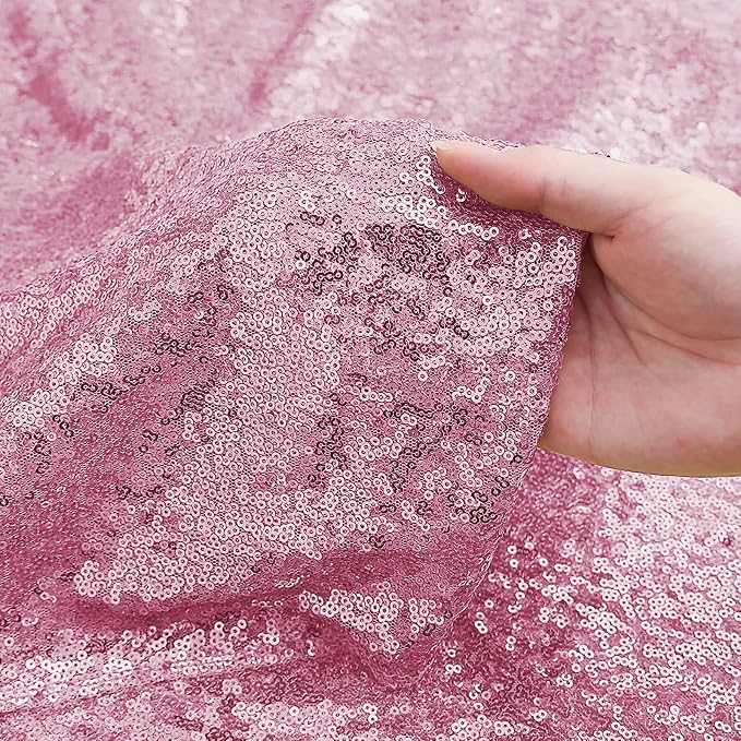 Sugargirl Pink Sequin Backdrop Curtain 4 Panels 2FTx8FT Glitter Pink Background - Image 6