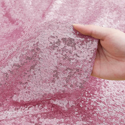 Sugargirl Pink Sequin Backdrop Curtain 4 Panels 2FTx8FT Glitter Pink Background - Image 6