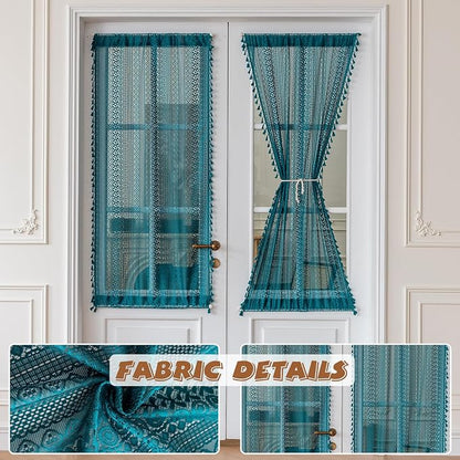Sutuo Home Teal French Door Curtains - Image 3