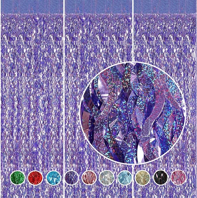 Purple Foil Fringe Curtains Party Decorations - Image 2