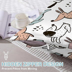 Satin Pillowcase 1 Pack-Cute Dogs Dog Silky Pillow Cover for Hair and Skin,King Size 20x36 Inch Soft Cooling Printed Pillow Cases with Hidden Zipper,Gifts for Women Men