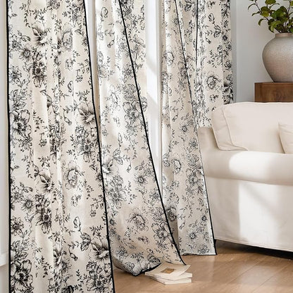 jinchan Floral Linen Curtains - Image 8