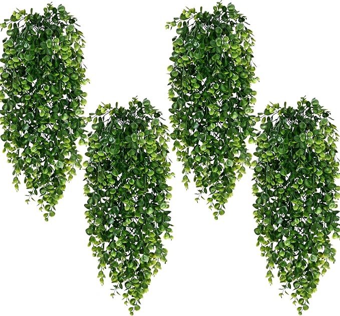 8Pcs Fake Hanging Plants 2.7FT Fake Plants Fake Vines Greenery | UV Resistant by Waipfaru