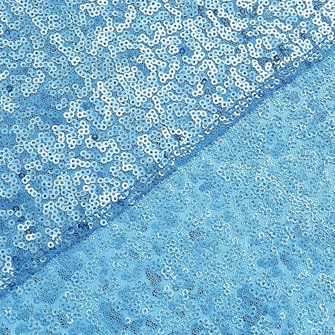 Sugargirl Blue Sequin Backdrop Curtain 3 Panels 2FTx8FT Glitter Blue Background - Image 9