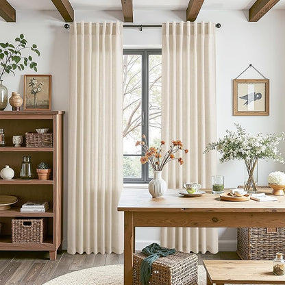 Cream Beige Curtains 90 Inches Long - Image 8