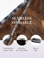 LUVME Clip in Hair Extensions, 135g 20 Inch 7pcs #4/27 Human Hair Extensions Thick on Extensions Real Human Hair Clip on Double Weft Remy Hair
