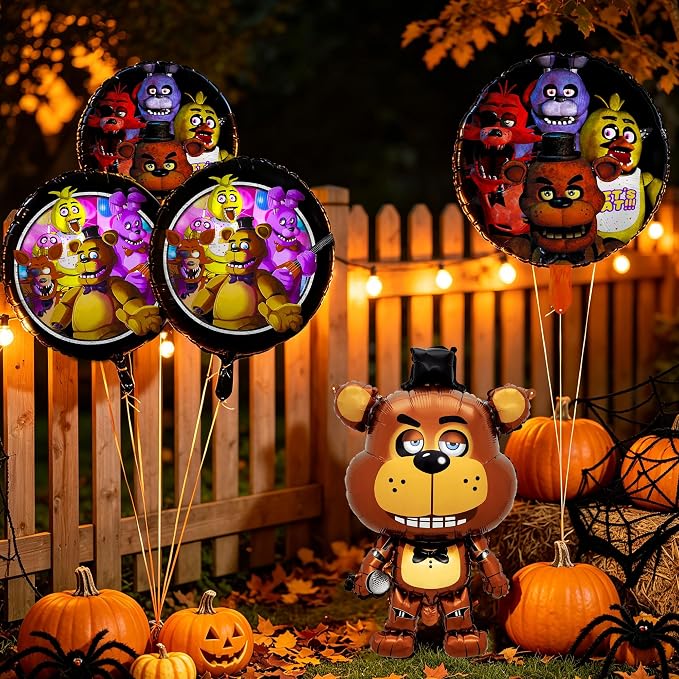 5pcs Freddy's Birthday Party Decorations 5 Nights Foil Balloons Halloween Party - Image 4