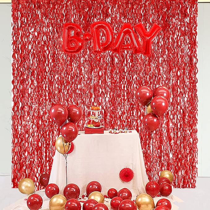 3 Pack Red Backdrop Curtain - Image 6