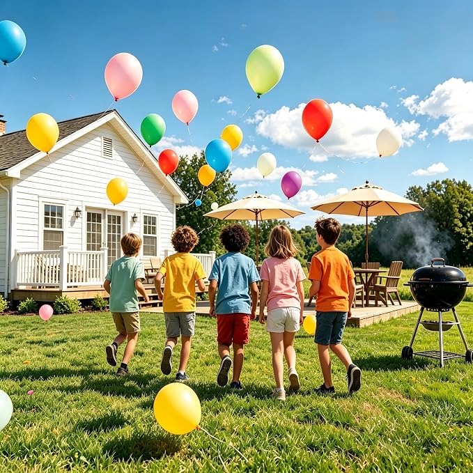 Rainbow Balloons, 65 Pieces Multi Colorful Latex Balloon - Image 4