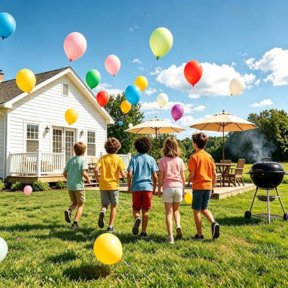 Rainbow Balloons, 65 Pieces Multi Colorful Latex Balloon - Image 4