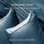 California Design Den King Size Pillowcase Set - 400 Thread Count, 100% Cotton Sateen, Set of 2 Pillow Covers, Soft and Breathable - Peacock Blue