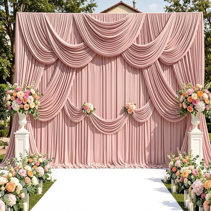 10ftx10ft Wrinkle Free Dusty Pink Backdrop Curtains - Image 7