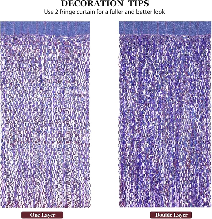 Purple Foil Fringe Curtains Party Decorations - Image 5